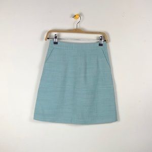 Zara Basic Light Aqua Made in Spain Skirt